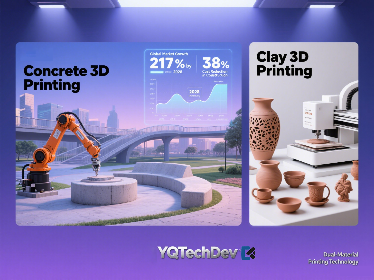 Concrete and Clay 3D Printing market growth infographic