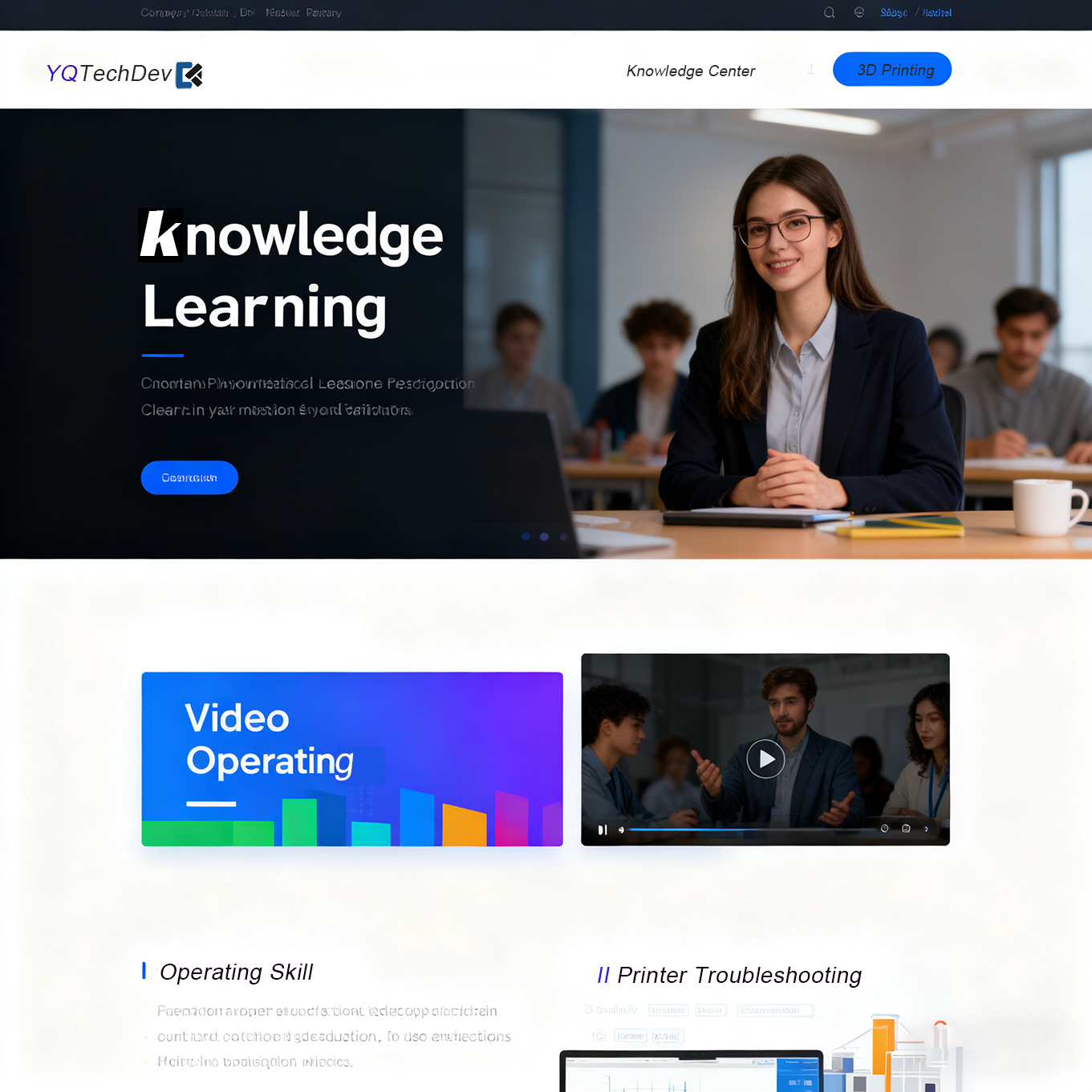 YQTechDev Knowledge Center and Learning Platform screenshot