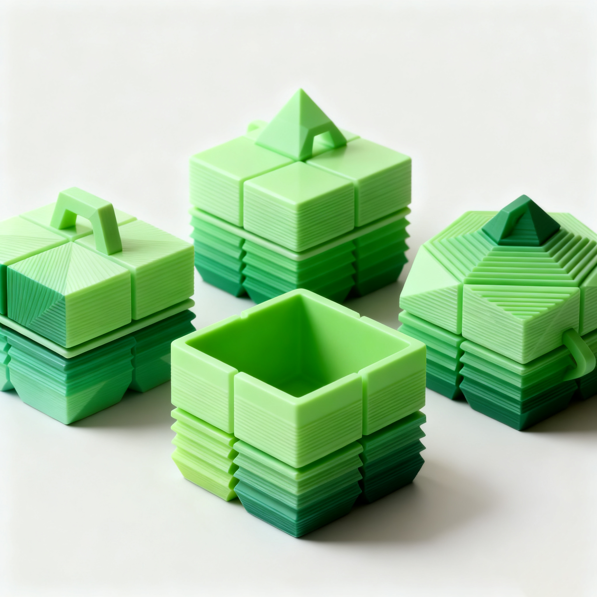 Geometric Storage Box with Gradient Patterns