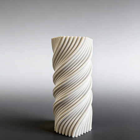 CV2601 White Swirl Ceramic Vase
