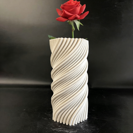 CV2601 White Swirl Ceramic Vase