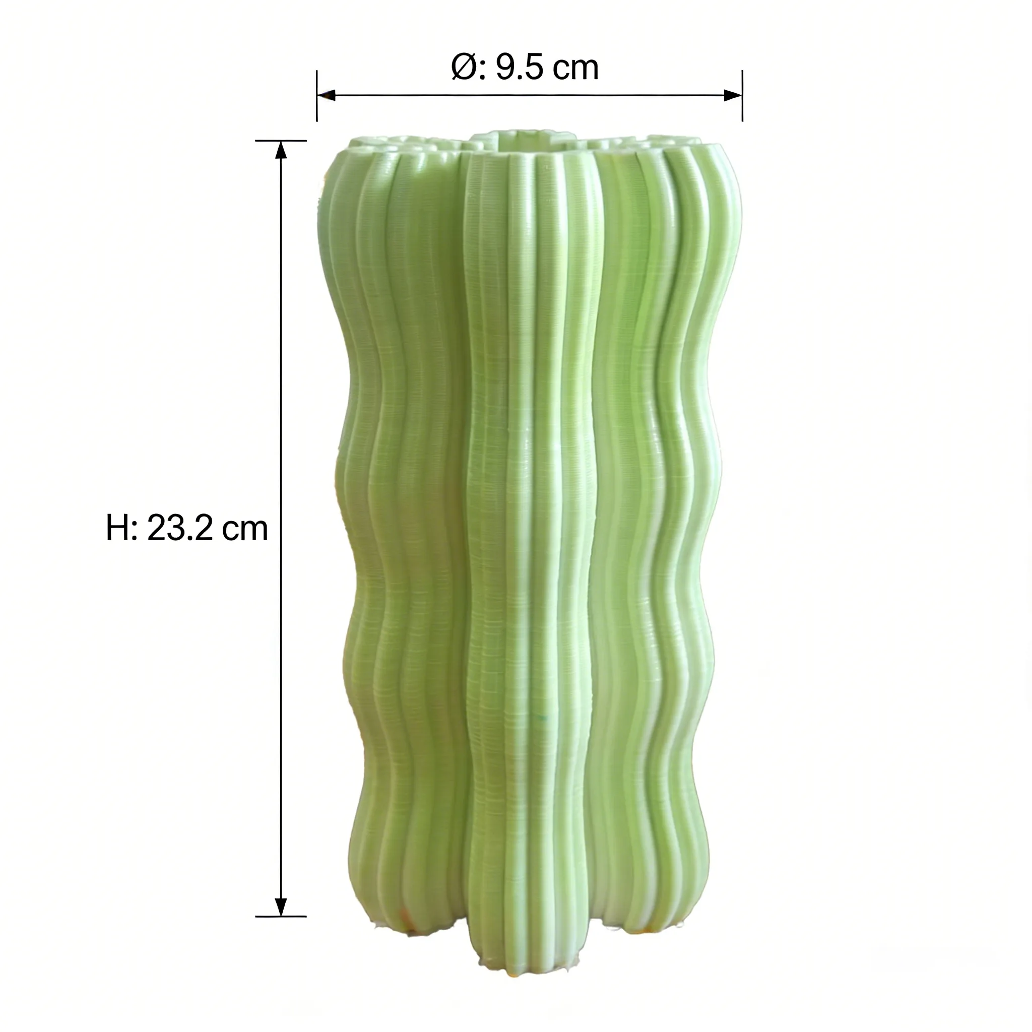 CV2622 Emerald Gradient Wave Ceramic Vase