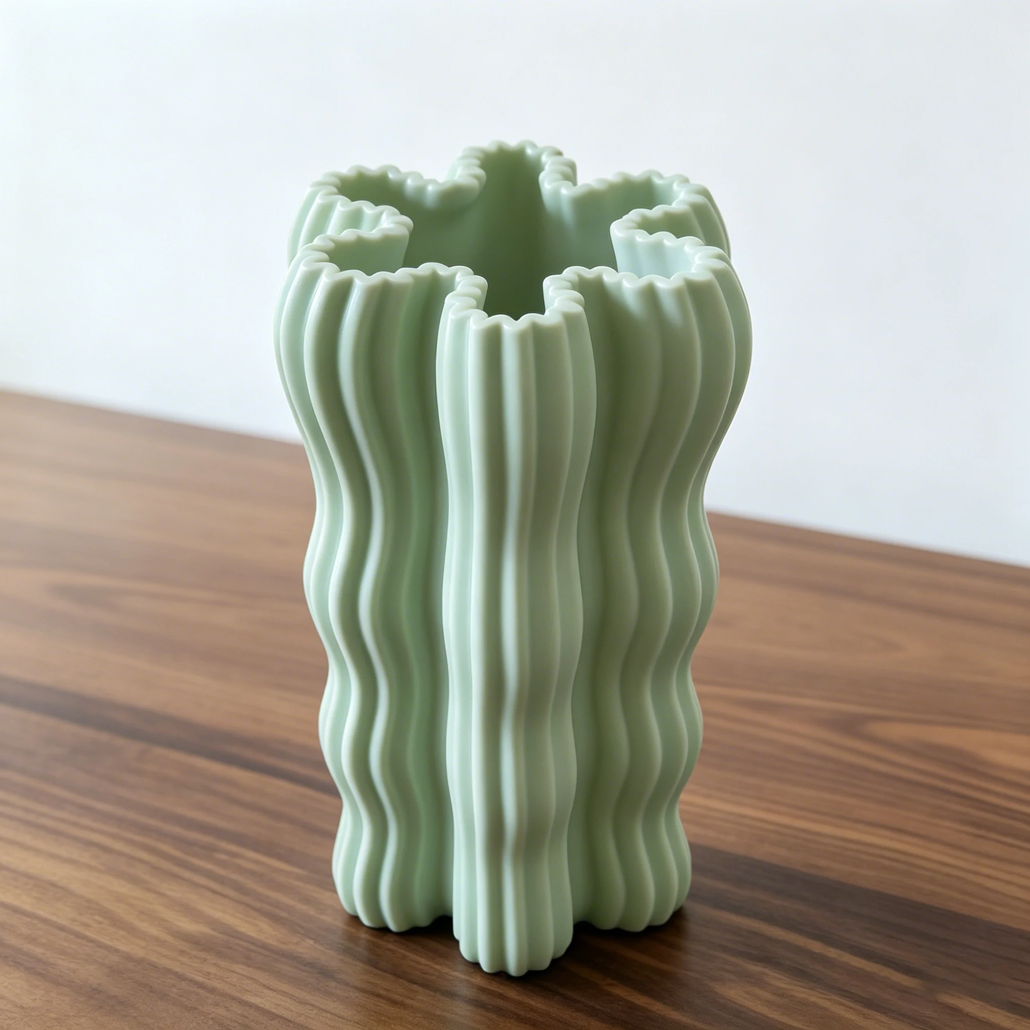 CV2622 Emerald Gradient Wave Ceramic Vase