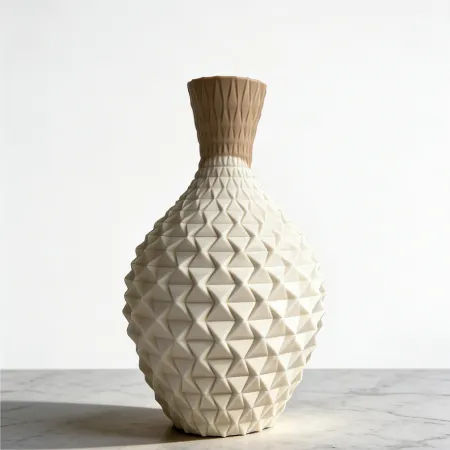CV2602 White Lattice Ceramic Vase