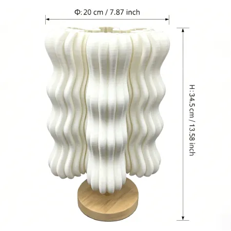 TL2506 Wavy Ruffle 3D Printed Ceramic Table Lamp