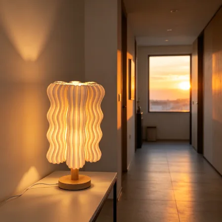 TL2506 Wavy Ruffle 3D Printed Ceramic Table Lamp