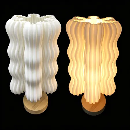 TL2506 Wavy Ruffle 3D Printed Ceramic Table Lamp