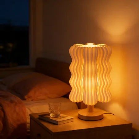 TL2506 Wavy Ruffle 3D Printed Ceramic Table Lamp