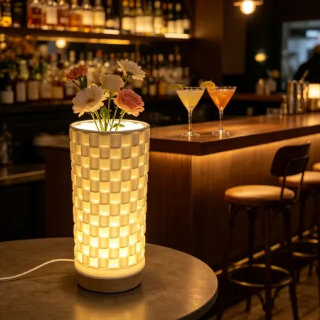 TL2505 Geometric Cube 3D Printed Ceramic Table Lamp