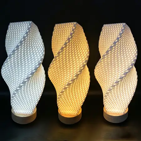 TL2504 Twisted Weave 3D Printed Ceramic Table Lamp