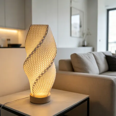 TL2504 Twisted Weave 3D Printed Ceramic Table Lamp