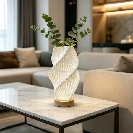 TL2504 Twisted Weave 3D Printed Ceramic Table Lamp