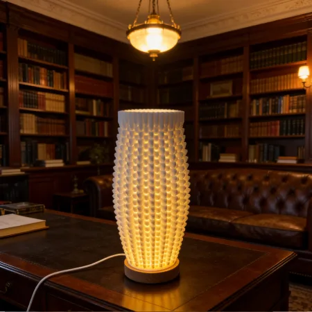 TL2503 Textured Diamond 3D Printed Ceramic Table Lamp