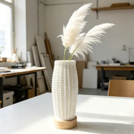 TL2503 Textured Diamond 3D Printed Ceramic Table Lamp
