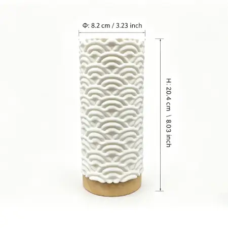 TL2502 Auspicious Cloud Cylinder 3D Printed Ceramic Table Lamp