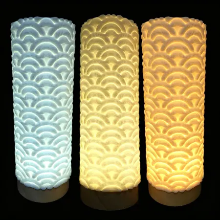 TL2502 Auspicious Cloud Cylinder 3D Printed Ceramic Table Lamp