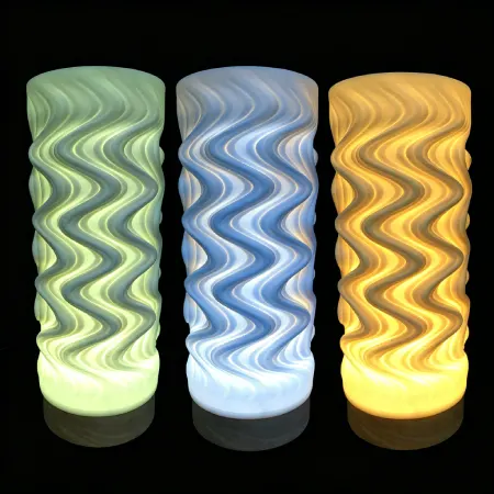 TL2501 Ripple Wave Cylinder 3D Printed Ceramic Table Lamp