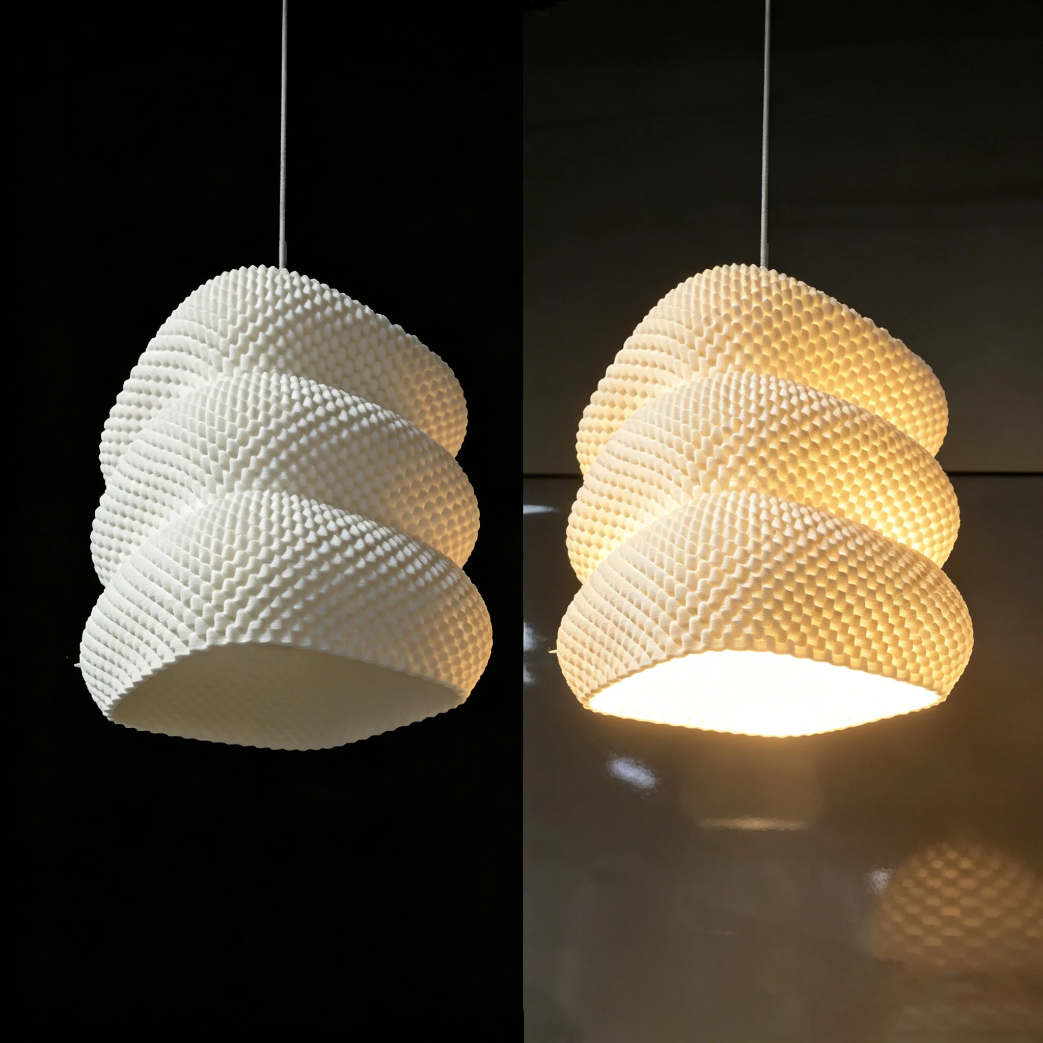 PL2506 Ceramic Spiral Cloud Pendant Light