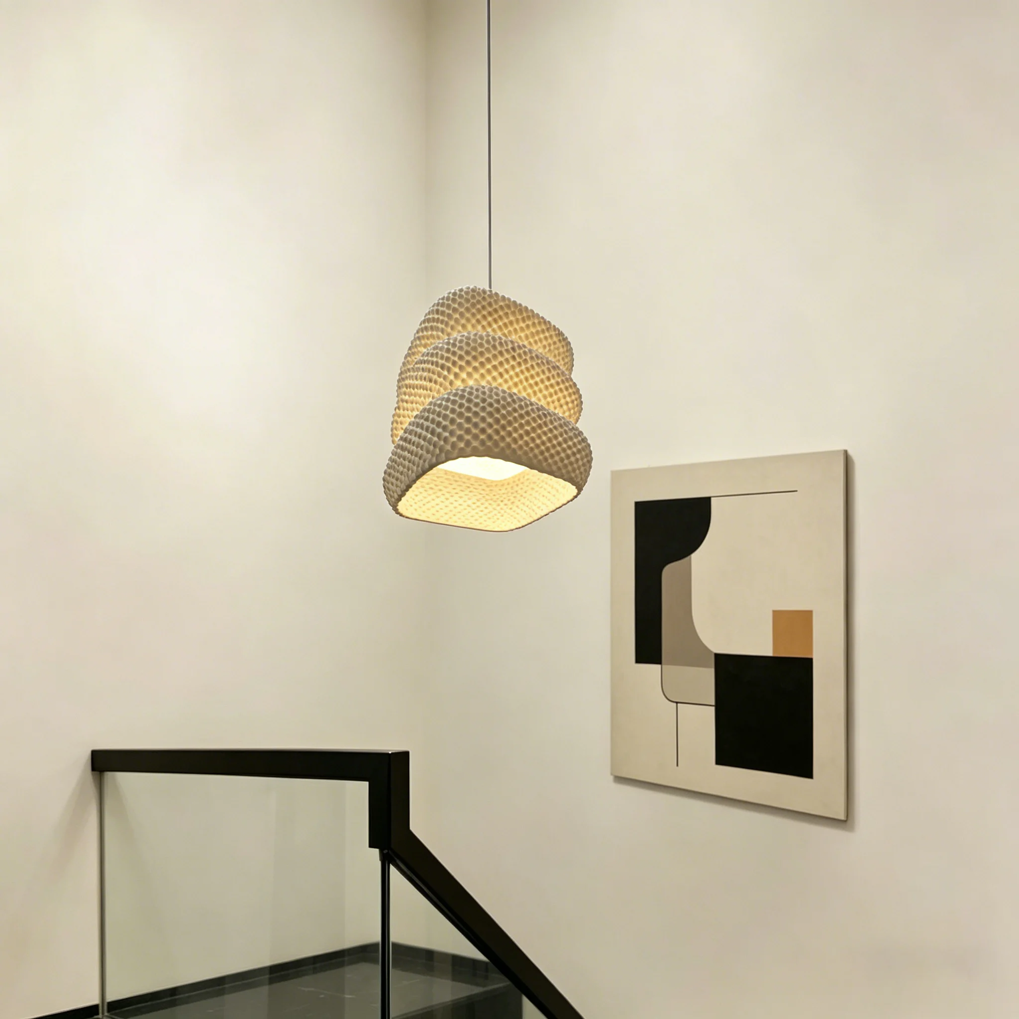 PL2506 Ceramic Spiral Cloud Pendant Light