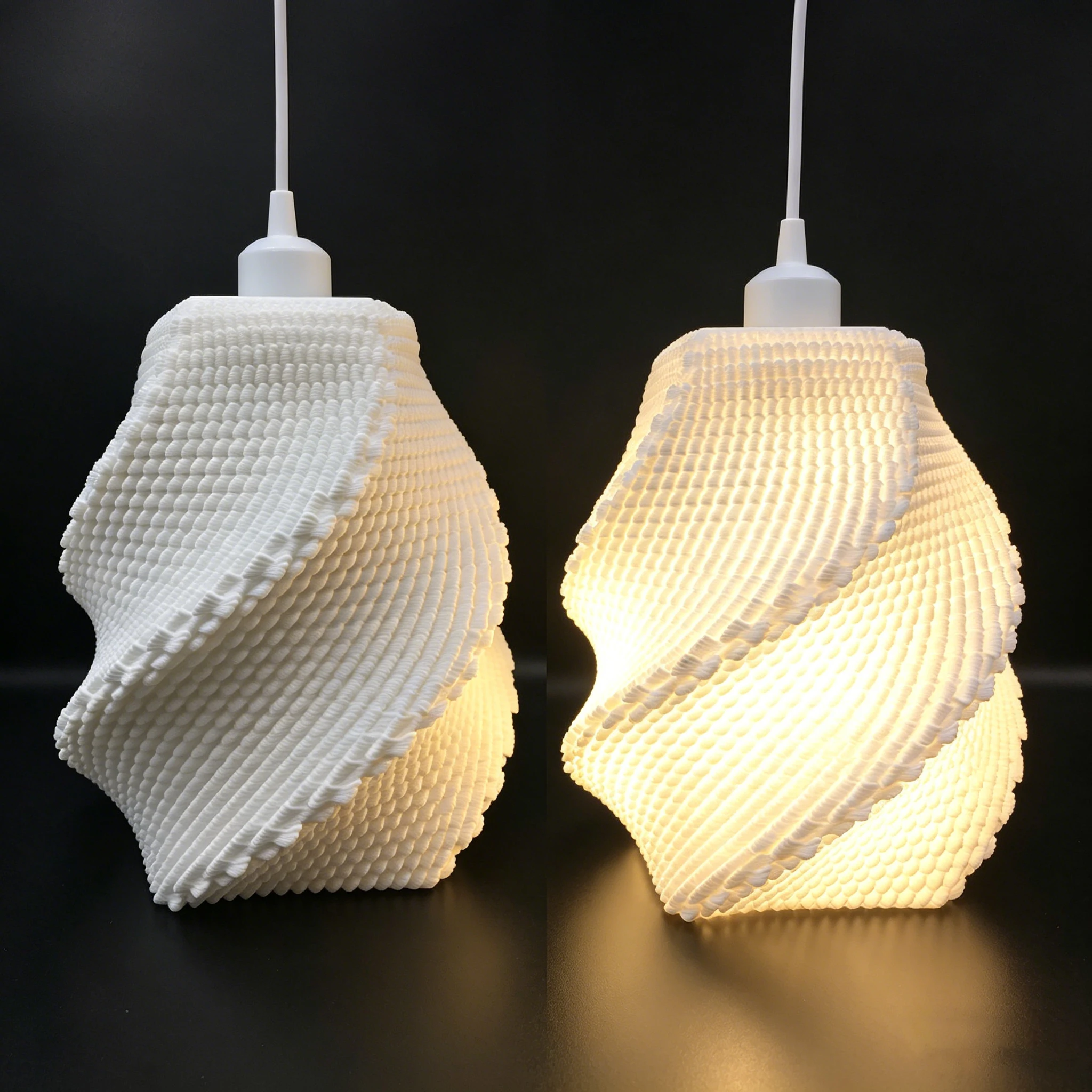 PL2505 Spiral Twist Ceramic Warm Light Pendant