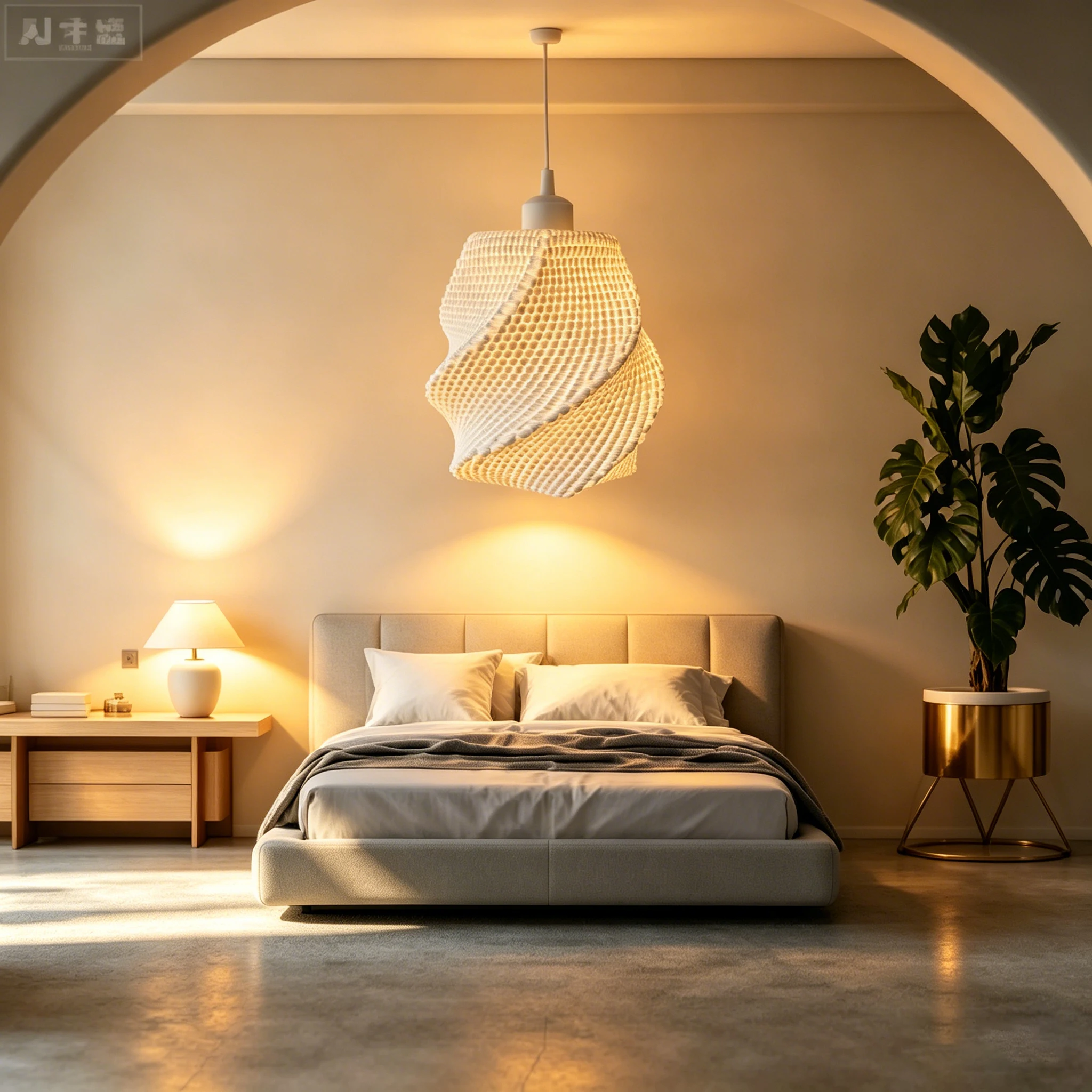 PL2505 Spiral Twist Ceramic Warm Light Pendant