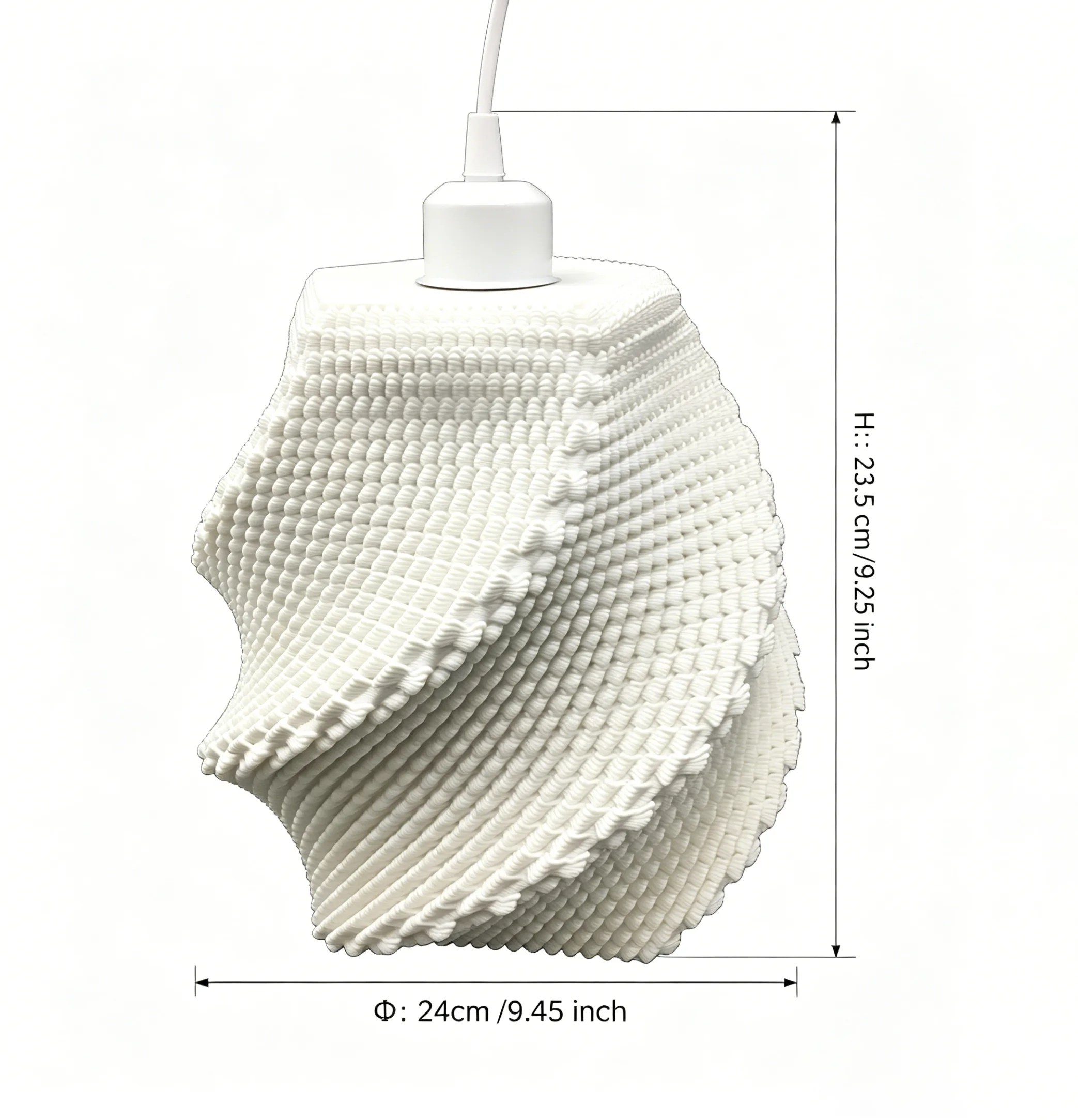 PL2505 Spiral Twist Ceramic Warm Light Pendant