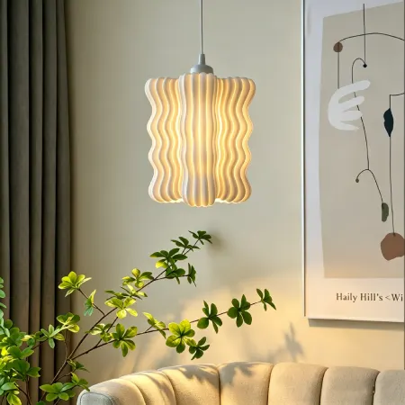 PL2503 Vertical Ripple Ceramic Warm Light Pendant