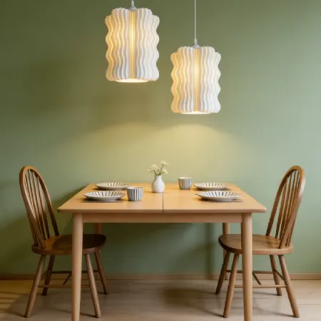 PL2503 Vertical Ripple Ceramic Warm Light Pendant
