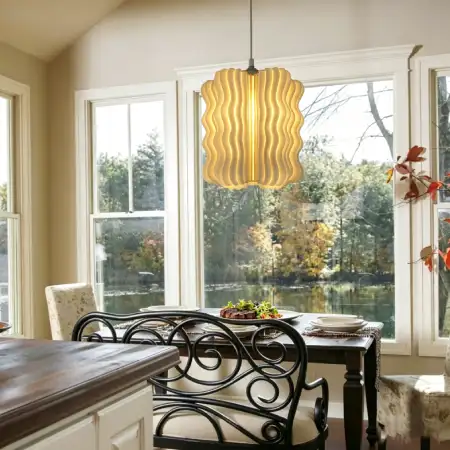 PL2503 Vertical Ripple Ceramic Warm Light Pendant