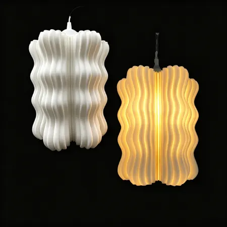 PL2503 Vertical Ripple Ceramic Warm Light Pendant