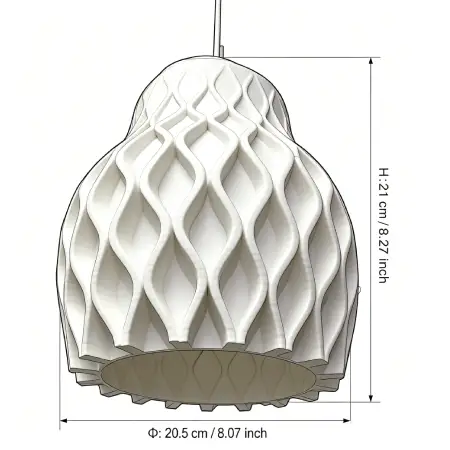 PL2502 Diamond Lattice Ceramic Warm Light Pendant