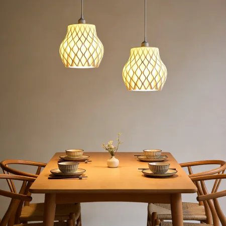 PL2502 Diamond Lattice Ceramic Warm Light Pendant