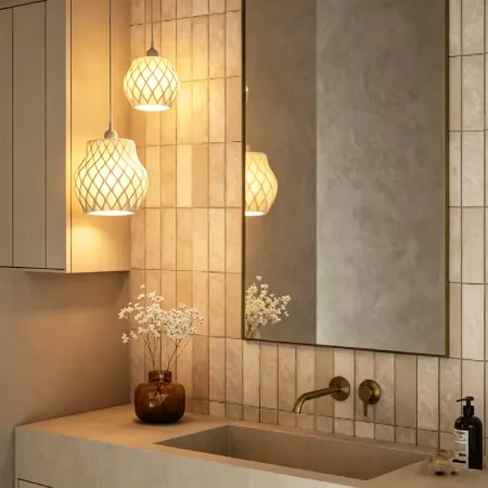 PL2502 Diamond Lattice Ceramic Warm Light Pendant