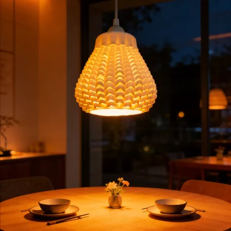 PL2501 Wave Scallop Ceramic Warm Light Pendant